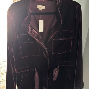 LOFT Purple Utility Jacket Velvet